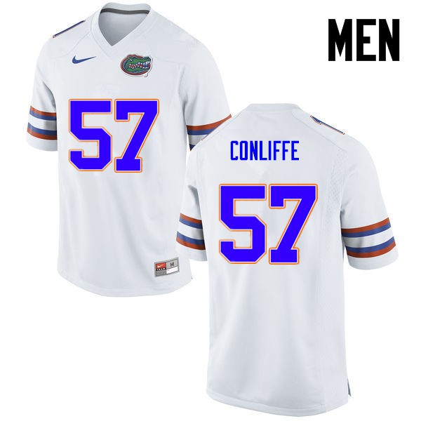 Florida Gators Men #57 Elijah Conliffe College Football White